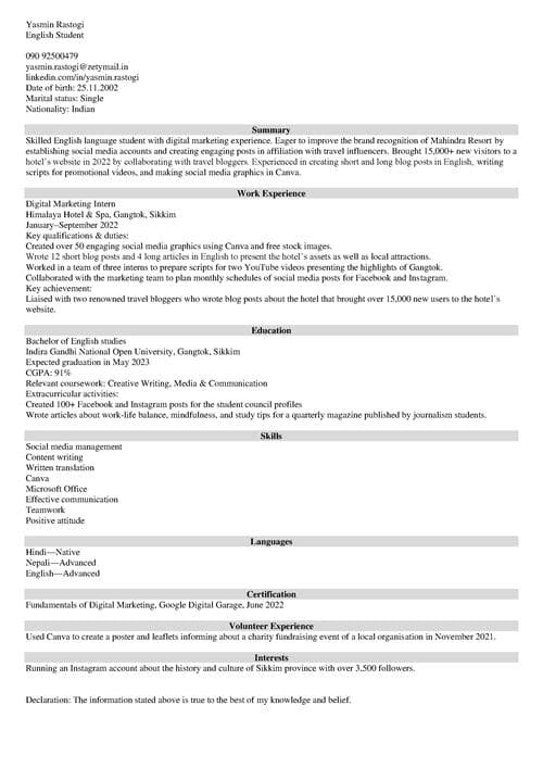 Essential Tips for Crafting a Compelling Summary For Resume For A Fresher