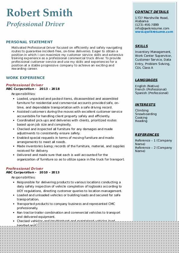 Essential Tips for Writing a Compelling Summary For Resume For Driver