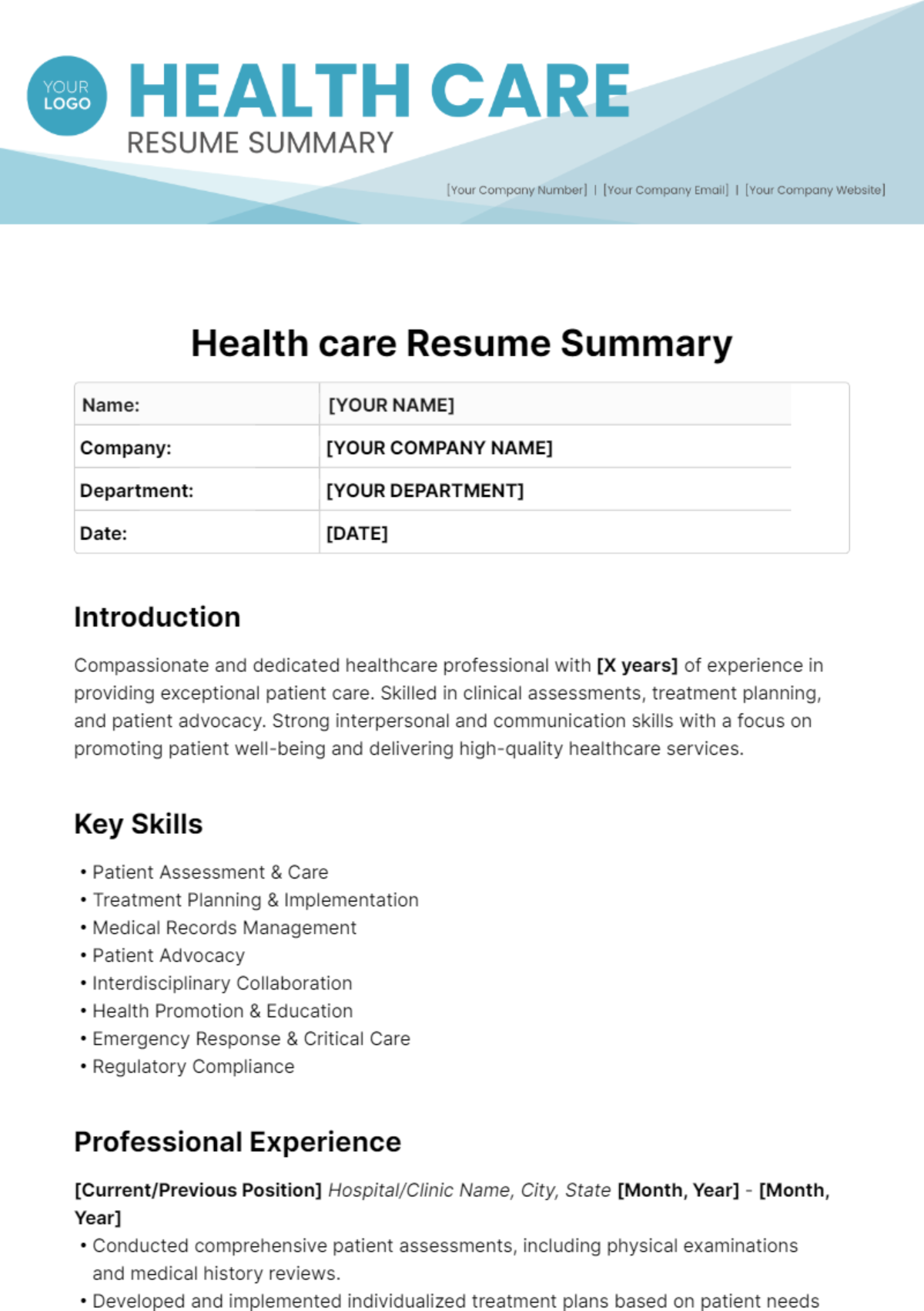 Crafting the Perfect Summary For Resume In Healthcare: Tips and Examples