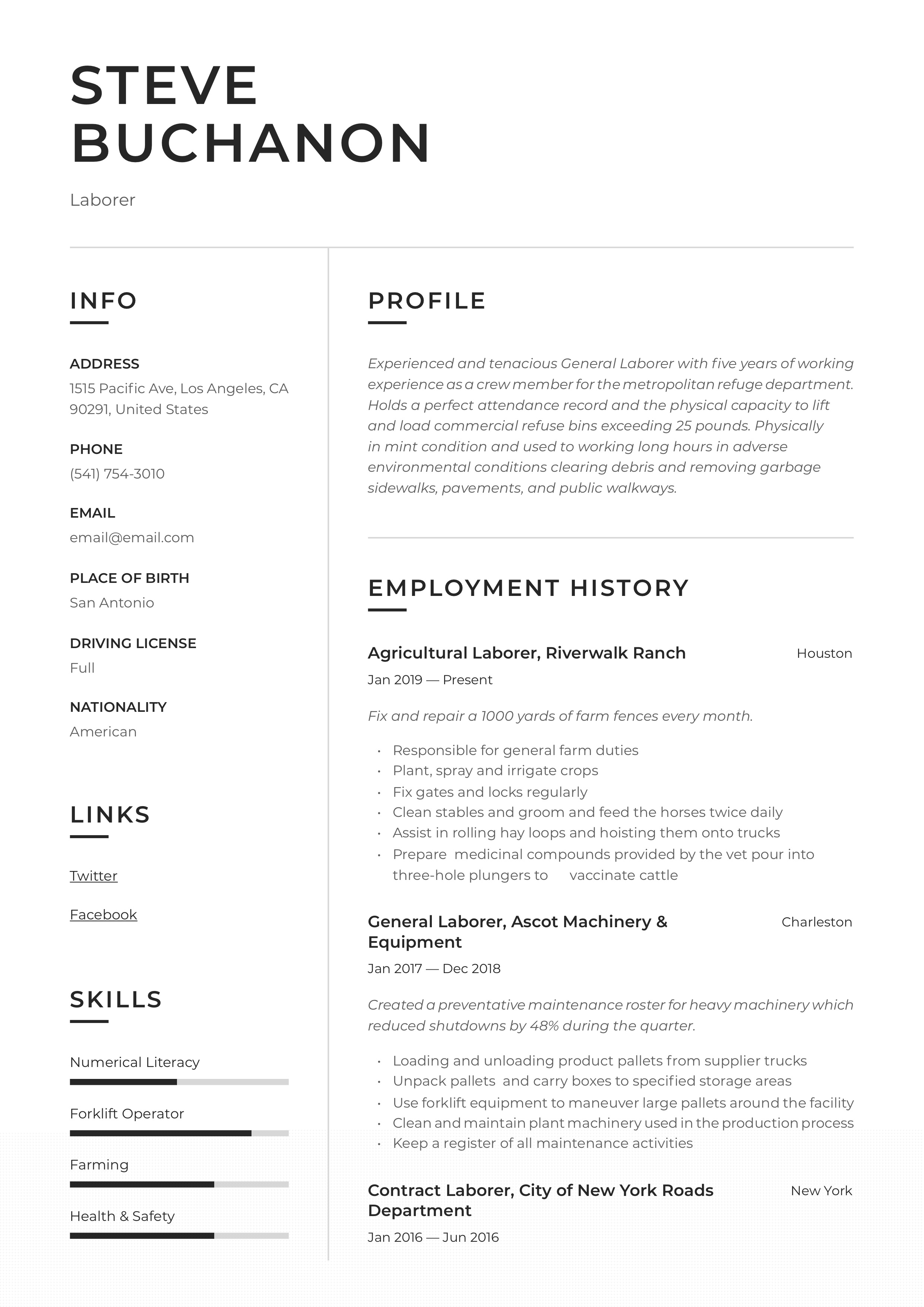 Crafting an Effective Summary For Resume Laborer: Tips and Examples