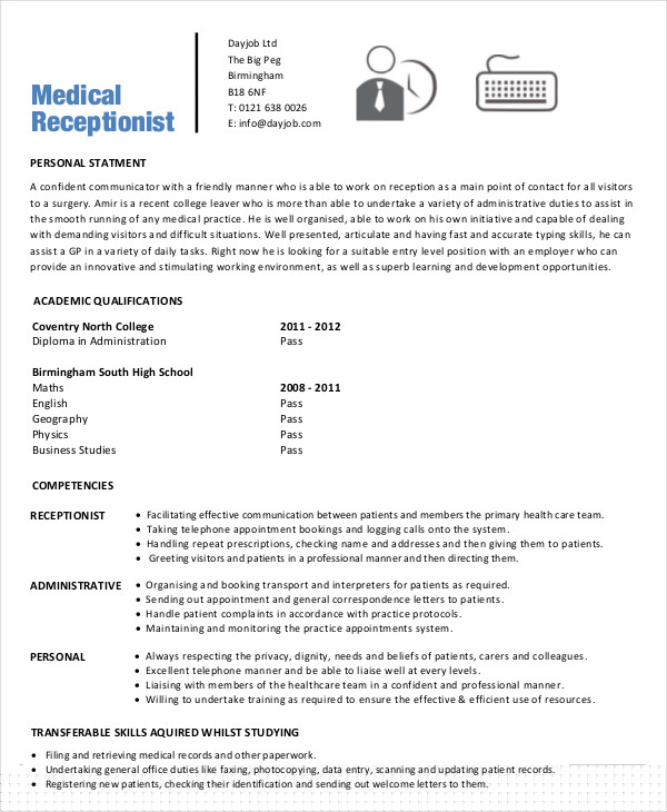 Essential Tips for Crafting a Winning Summary For Resume Medical Receptionist