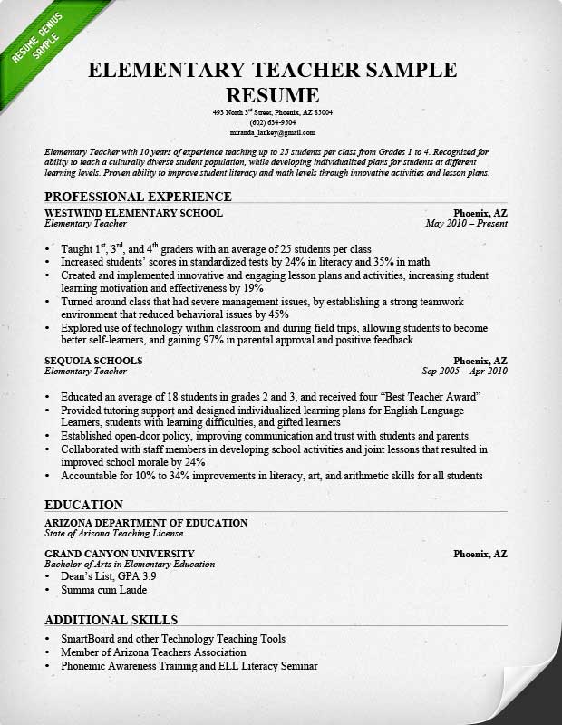 Crafting an Impactful Summary For Resume Teaching: Tips and Examples