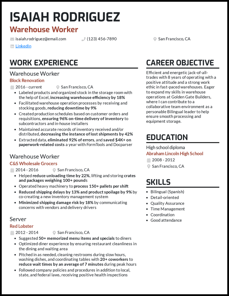Crafting an Effective Summary for Resume Warehouse: Tips and Examples