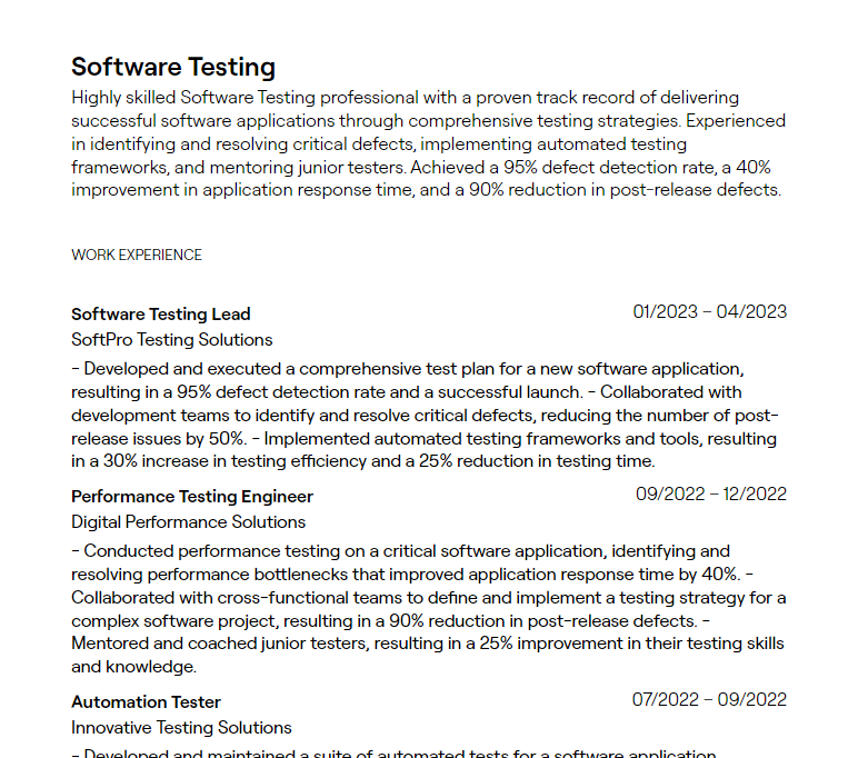 Crafting an Impressive Summary For Testing Resume: Tips and Examples
