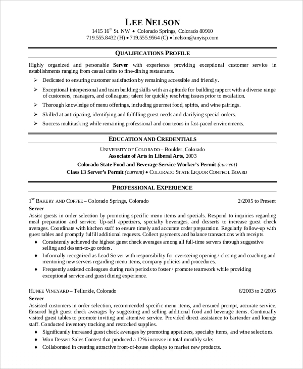 How to Craft a Standout VIP Server Resume: Tips and Examples