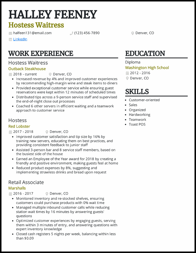 Essential Waitress Resume Sample Australia: Crafting the Perfect Application