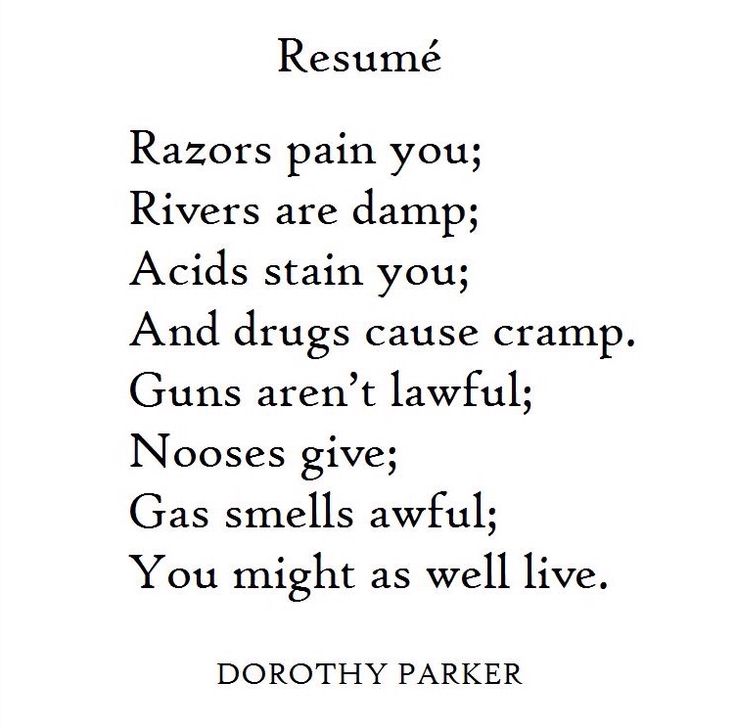 Exploring the Depths of Emotion: What Does Resume By Dorothy Parker Mean?