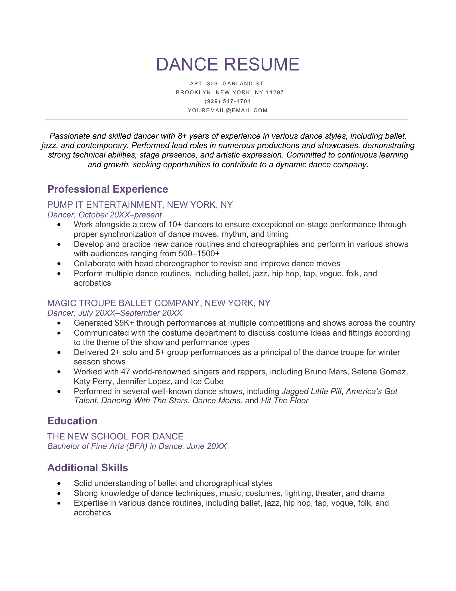 Essential Guide: What To Put On A Dance Resume for Aspiring Dancers