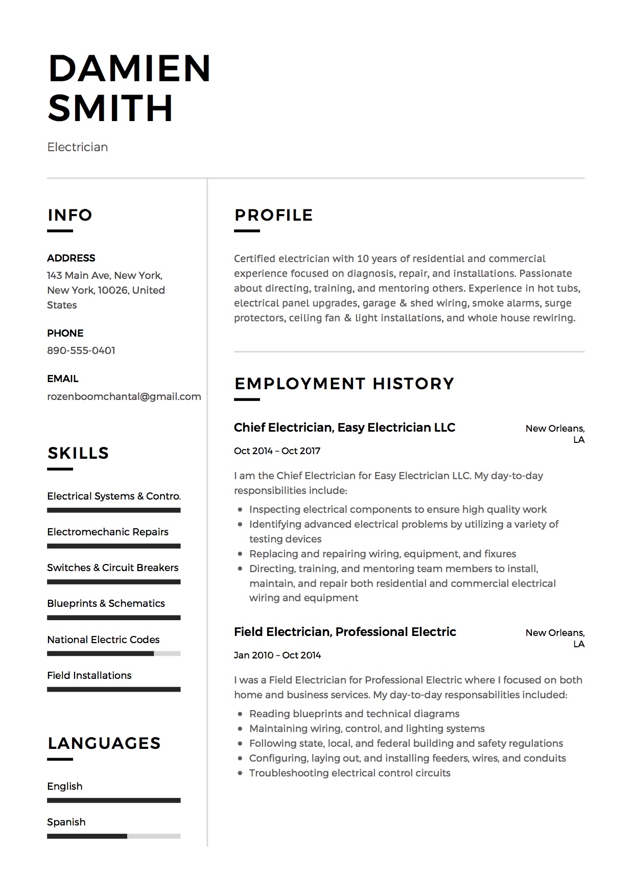 Essential Skills and Qualifications: What To Put On A Electrician Resume