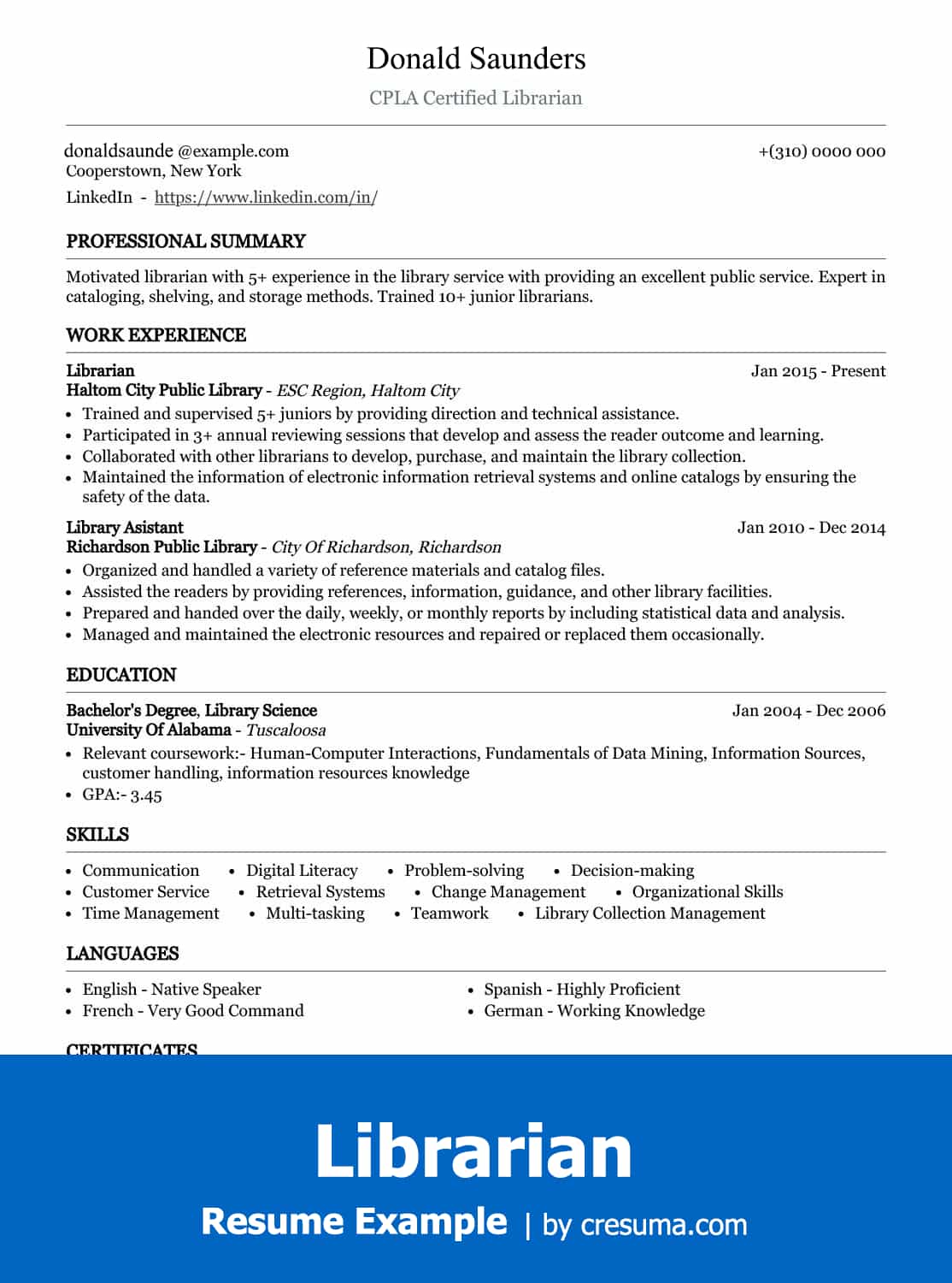Essential Tips on What To Put On A Library Resume