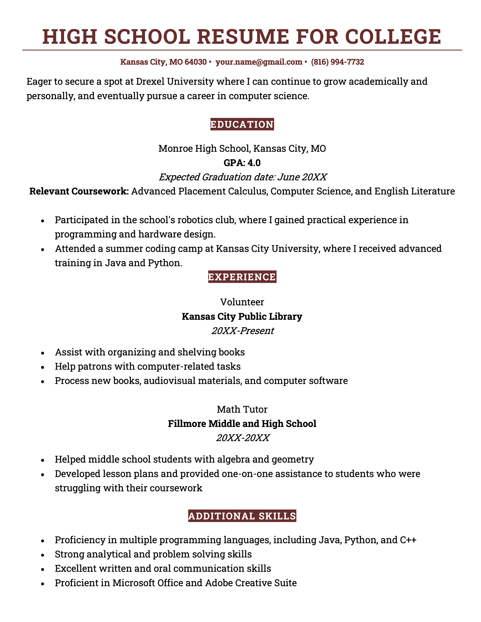 What To Put On A Resume High School: Essential Tips for Students